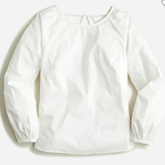 J.Crew Tie-back top in stretch cotton poplin - Sz 6 White - Picture 4 of 4